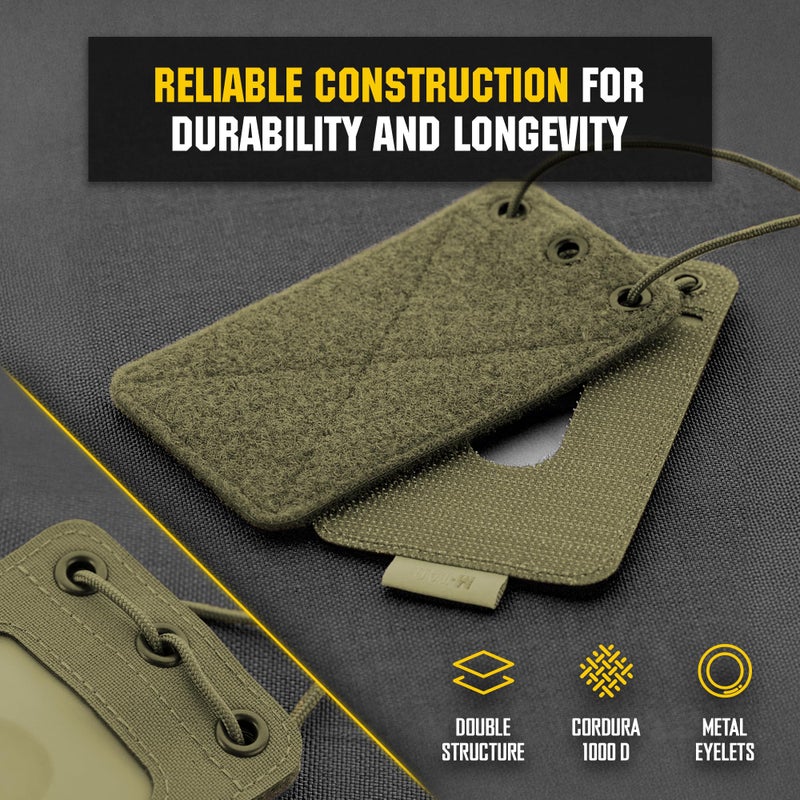 M-Tac Tactical Hanging ID Card and Patch Holder with Hook and Loop Surface and Draw Cord (Olive) - Image 3